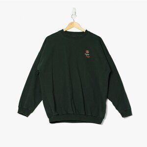 Vintage 90s Tiger Tugz Mens Large Sweatshirt Dark Green Made in Canada
